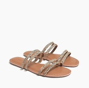 NWT J Crew Factory Calf hair seaside slide sandals